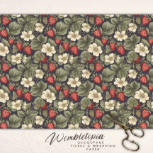 Vintage Jordberry Fält Mönster Decoupage