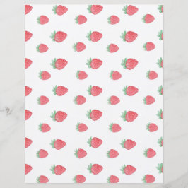 Vintage Jordberry Mönster Papper Stationary