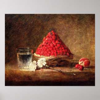 Vintage Jordgubbar - av Chardin Poster