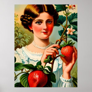 Vintage Jordgubbe Ad Poster