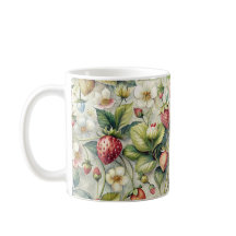 Vintage Jordgubbe Garden Botaniskt vattenfärg