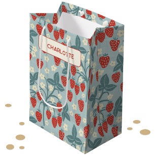 Vintage Jordgubbe Personlig Floral Botanisk