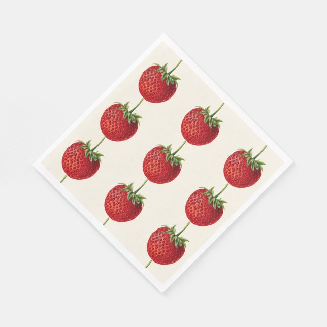 Vintage jordgubbsbär pappersservett (Hörn)