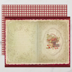 Vintage jordgubbsgård Scrapbookpapper