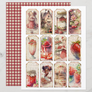 Vintage Jordgubbsgård Scrapbookpapper