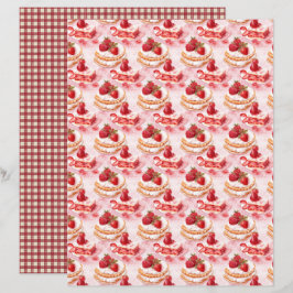 Vintage Jordgubbsgård Scrapbookpapper