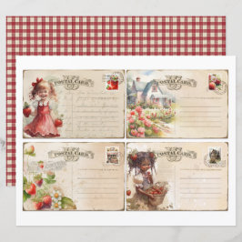Vintage Jordgubbsgård Scrapbookpapper
