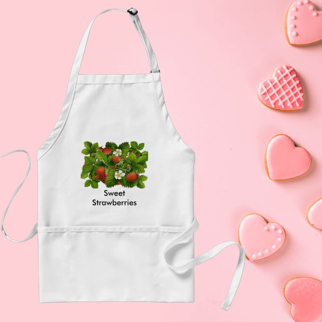 Vintage Jordgubbsplantor Förkläde (Vintage Strawberry Plant Adult Apron)