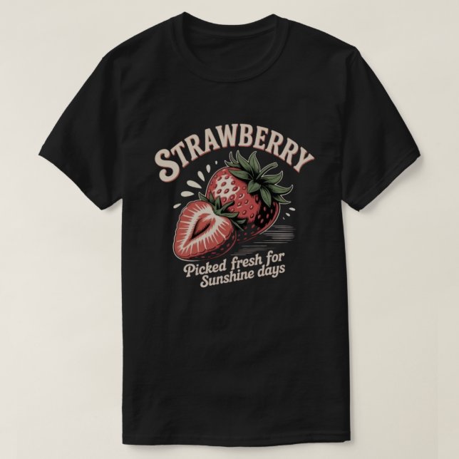 Vintage Jordgubbsrekreativ frukt, grafik T Shirt (Design framsida)