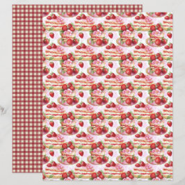 Vintage Jordgubbsskörde Scrapbookpapper
