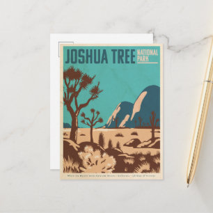 Vintage Joshua Träd nationalpark illustrerad Vykort