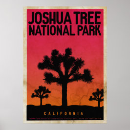 Vintage Joshua Träd Sunset Travel Poster