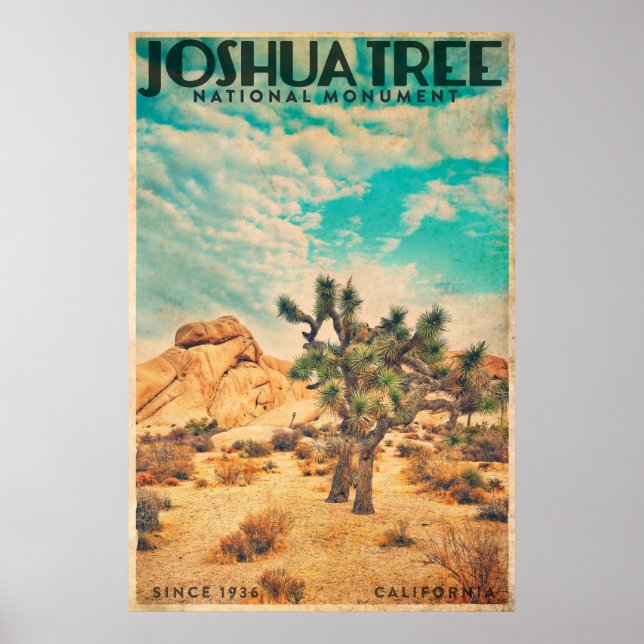 Vintage Joshua Träd Travel Poster (Framsidan)
