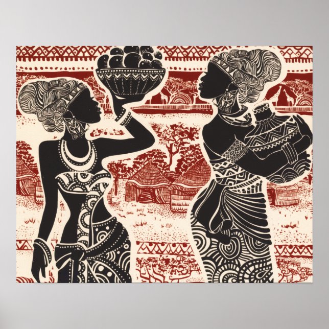 Vintage Joy Tribal African Women Village Poster (Framsidan)