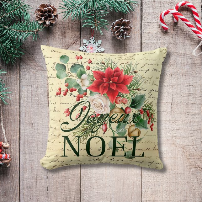 Vintage Joyeux Noel Kudde (Skapare uppladdad)