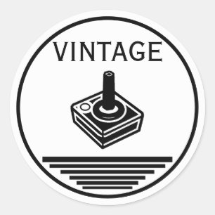 VINTAGE Joystick Runt Klistermärke