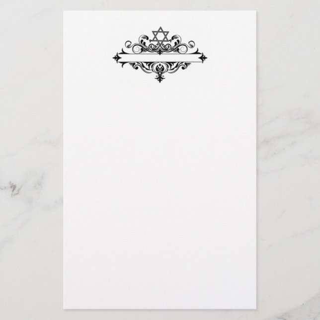 Vintage judisk rubrik brevpapper (Framsida)