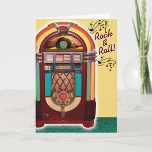 Vintage Juke Box Retro Birthday Kort