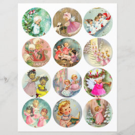 Vintage jul 2,5 tum Circles Clipart Lakan