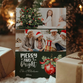 Vintage jul 2 Photo Family Firande Julkort