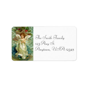 Vintage jul Angel-Adressetiketter Adressetikett