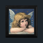 Vintage jul Angel Child White Vingar Indigo Minnesask<br><div class="desc">Backa din gåva i den här vintagen Viktoriansk design med ett ängelbarn med vackert vitt vingar mot en mörk indigo himlar.</div>