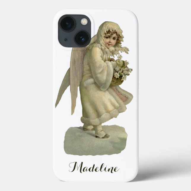 Vintage jul Angel Flowers, Victorian Die Clie (Baksida)