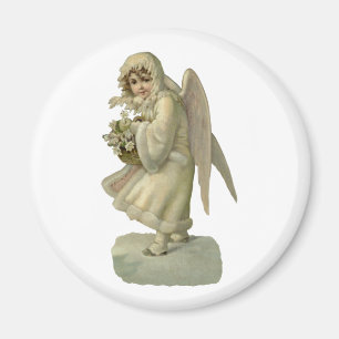Vintage jul Angel Flowers, Victorian Die Clie Magnet