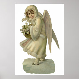 Vintage jul Angel Flowers, Victorian Die Clie Poster