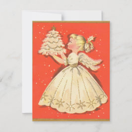 Vintage jul Angel Girl Julkort