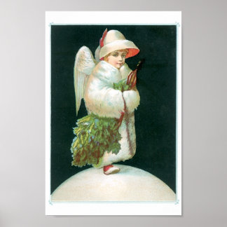 Vintage jul Angel Girl Poster