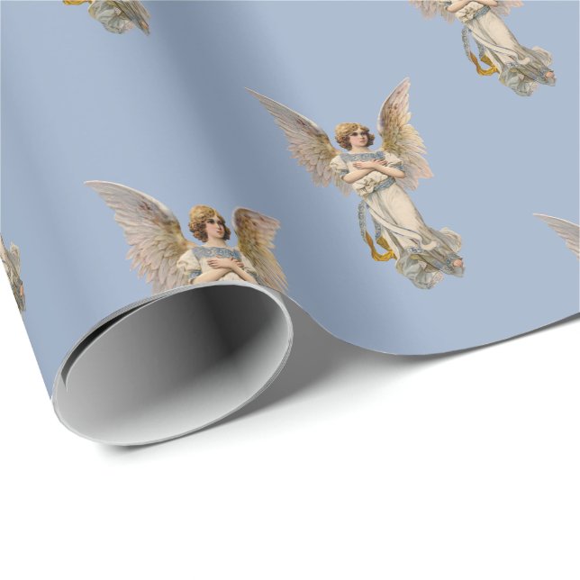 Vintage jul Angel Helgdag Wrapping Papper Presentpapper (Rullad Hörn)