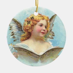 Vintage jul Angel Julgransprydnad Keramik