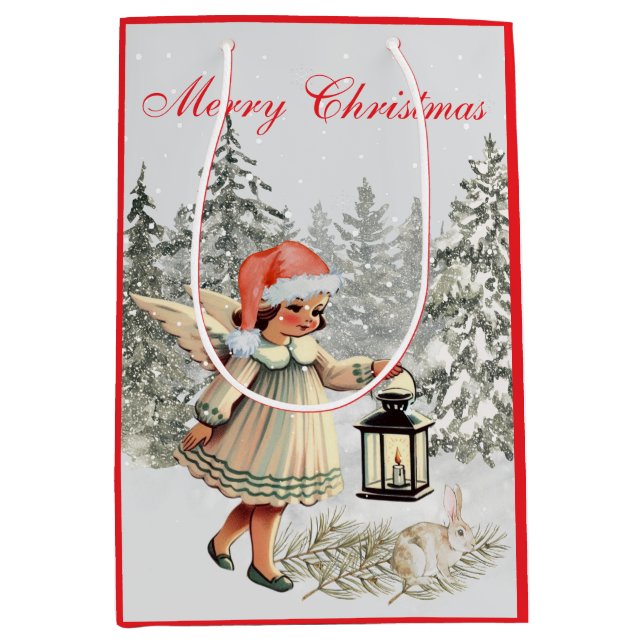 Vintage jul Angel och kanin (Framsidan)