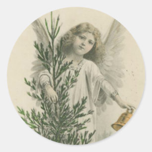 Vintage jul Angel Runt Klistermärke