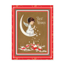 Vintage jul Angel-vykort