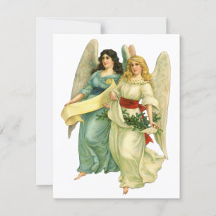 Vintage jul, Angelic Victorian Änglar Julkort