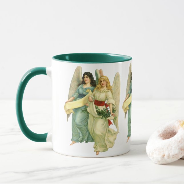 Vintage jul, Angelic Victorian Änglar Mugg (Med munk)