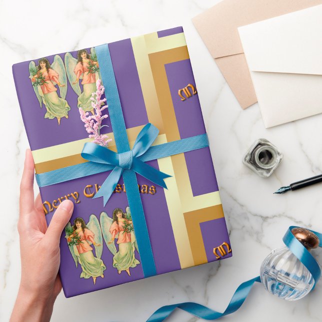 Vintage jul Änglar Presentpapper (Skapare uppladdad)