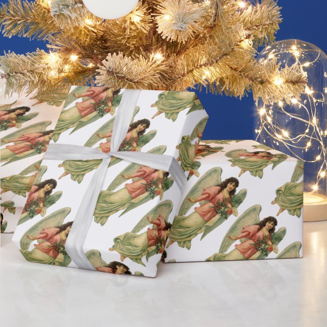 Vintage jul, Antique Victorian Angel Presentpapper (Helgdagar)