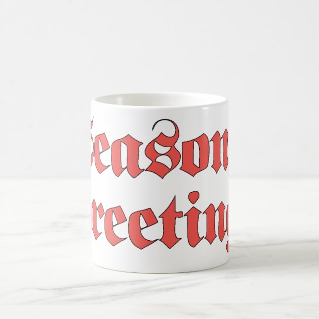 Vintage jul, årstidens hälsningar Text i rött Kaffemugg (Center)
