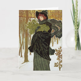 Vintage jul Art nouveau Scribners Cover 1895 Helgkort