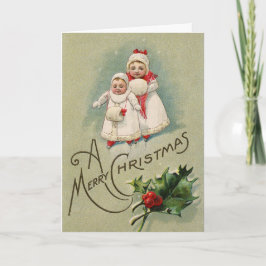 Vintage jul barn helgkort