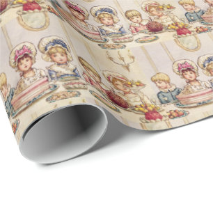Vintage jul Barn Middag - Kate Greenaway Presentpapper