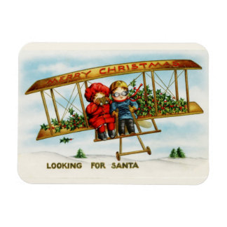 Vintage jul barn söker efter tomte magnet