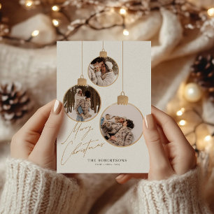 Vintage jul Baubles Collage Photo Julkort