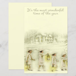 Vintage jul beige människor