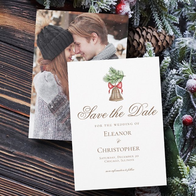 Vintage jul Bell Helgdag Photo Spara Datumet (Skapare uppladdad)