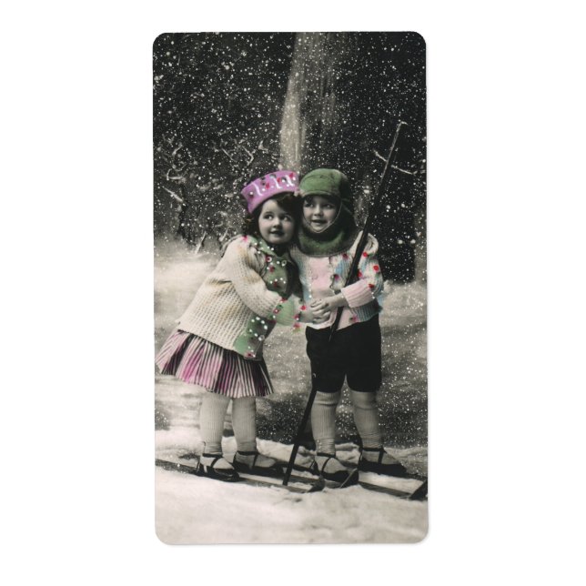 Vintage jul, Best Friends on Skis Fraktsedel (Framsidan)