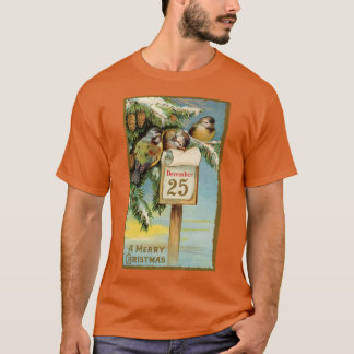 Vintage jul Birds T Shirt